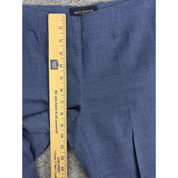 Piazza Sempione Pants Womens IT 40 Blue Micro Dot Stretch Slim Ankle Made Italy - Picture 5 of 11